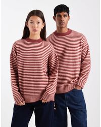 Collusion - Unisex Fluffy Striped Crew Neck Jumper - Lyst