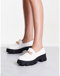 raid estera chunky heeled loafer shoes in black