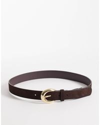 Mango - Classic 100% Sued Belt With Hardware - Lyst