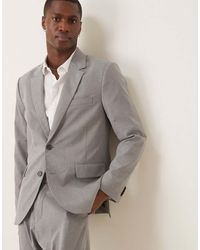 Abercrombie & Fitch - Klassieke Single-Breasted Blazer Met Linnenlook - Lyst