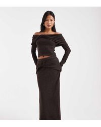 4th + Reckless Petite - Knitted Twist Detail Maxi Skirt Co-Ord - Lyst