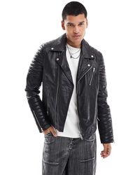 Barneys Originals - Real Leather Classic Biker Jacket - Lyst