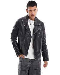 Barneys Originals - Real Leather Classic Biker Jacket - Lyst