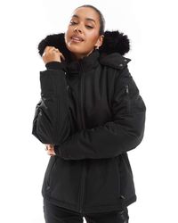 Threadbare - Ski Belted Coat With Faux Fur Hood - Lyst