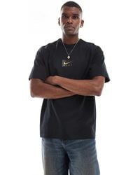 Nike - Camiseta Negra Con Parche Del Logo En La Parte Central Del Pecho De - Lyst
