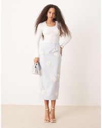 Sister Jane - Dream Flower Embroidered Midi Skirt - Lyst