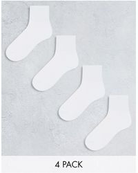 Lindex - Confezione da 4 paia di calzini sportivi bianchi a coste - Lyst