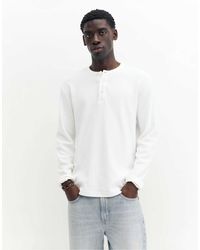 Pull&Bear - Henley langarm-t-shirt - Lyst