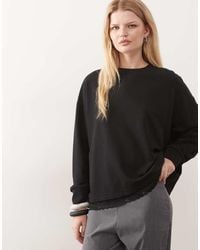 Noisy May - Long Sleeve Sweat With Lace Hem - Lyst