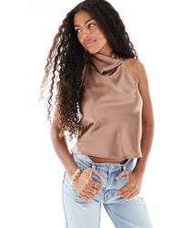 New Look - Satijnen Haltertop - Lyst