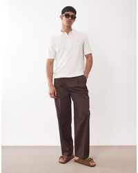 ASOS - Tailored Cotton Rich Wide Leg Chino Pants - Lyst