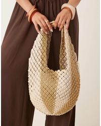 ASOS - Macrame Vertical Stripe Crochet Slouch Tote Bag - Lyst