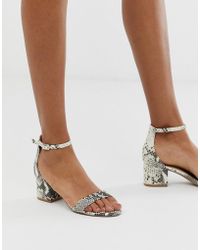 Steve Madden Irenee Snake Mid Heeled Sandals - Multicolour