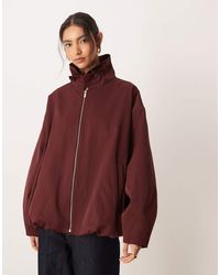 ASOS - Bubble Hem Funnel Neck Trench Jacket - Lyst