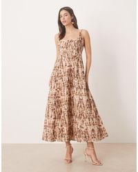 Bardot - Corset Detail Cinched Skater Midi Dress - Lyst