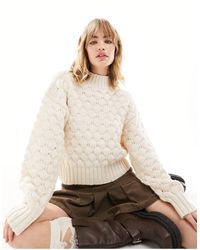 Monki - Heavy Knit Sweater With Ribbed Trims And Hemline - Lyst