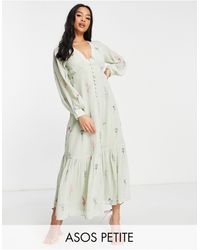 Vestito lungo da giorno di ASOS in Rosa | Lyst
