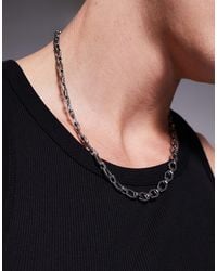 ASOS - – farbene gliederkette aus wasserfestem edelstahl mit wellenprägung im griechischen design - Lyst