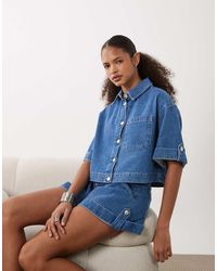 ASOS - Denim Boxy Shirt - Lyst