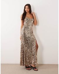 ASOS - High Apex Sequin Maxi Dress With Square Neck Detail - Lyst