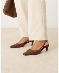 Asos Design Wide Fit - – shadow – slingback-schuhe aus wildlederimitat - Lyst