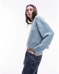 TOPSHOP - Knitted Boxy Boucle Jumper - Lyst