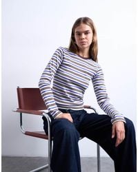 TOPSHOP - Stripe Long Sleeve Everyday Tee - Lyst
