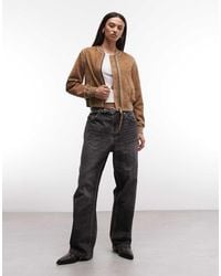 AllSaints - Orten Whip Suede Bomber Jacket - Lyst