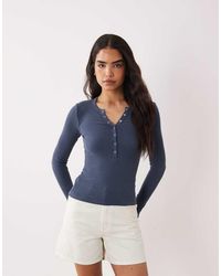 Cotton On - Blake Button Down Long Sleeve Henley Top - Lyst