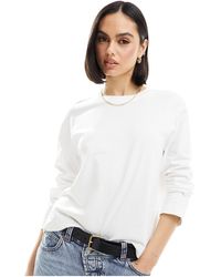 SELECTED - Femme - maglietta bianca squadrata a maniche lunghe - Lyst