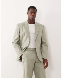 ASOS - Smal Colbert Van 100% Katoen Met Linnenlook - Lyst