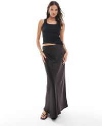 Vero Moda - Satin Bias Midi Skirt - Lyst