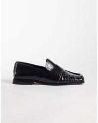 ASOS - Marvin loafer mit eckiger spitze aus em leder - Lyst