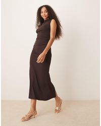 Mango - Zachte Hoogsluitende Slim-Fit Maxi Jurk Van Zachte Modalmix - Lyst