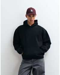 ASOS - Essentials Felpa Con Cappuccio Oversize Nera - Lyst