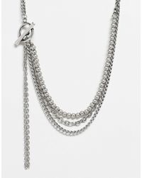 Reclaimed (vintage) - Collier unisexe long avec barre en t - Lyst