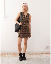 Reclaimed (vintage) - – karierter mini-faltenrock, kombiteil - Lyst