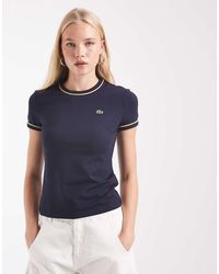Lacoste - Slim Fit Contrast Trim T-Shirt - Lyst