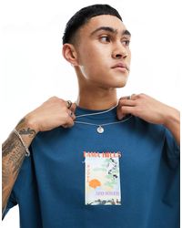ASOS - T-shirt oversize à imprimé paysage sur la poitrine - Lyst