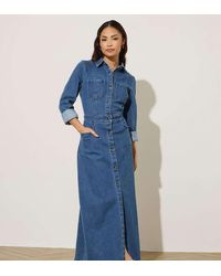PixieGirl - Petite Denim Maxi Dress - Lyst