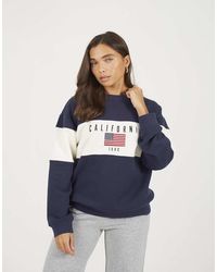 Brave Soul - Contrast Stripe Panel Crew Neck Sweatshirt - Lyst