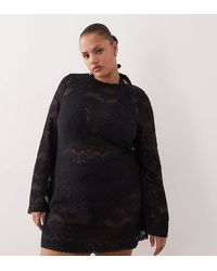 ASOS - Asos Design Curve Minette Beach Crochet Lace Mini Dress - Lyst
