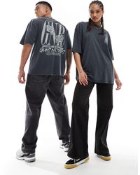 ASOS - T-shirt oversize unisexe avec imprimés groupe guns n roses - délavé - Lyst