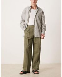 ASOS - Tailored Pleated Linen Rich Wide Leg Trousers - Lyst