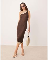 Mango - Capsule - robe transparente 2-en-1 à bretelles - chocolat - Lyst