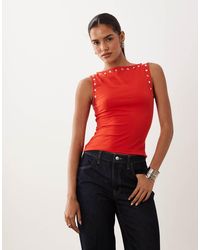 ASOS - Tank Top With Stud Details - Lyst