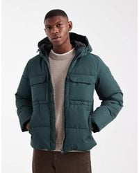 Only & Sons - Padded Coat With Hood & Utility Pockets - Lyst
