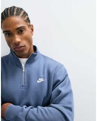 Nike - Club Half Zip Sweatshirt - Lyst