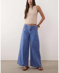ASOS - Ankle Grazer Wide Leg Jeans With Front Pocket - Lyst