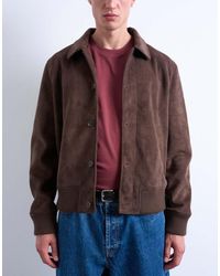 TOPMAN - Faux Suede Harrington Jacket - Lyst